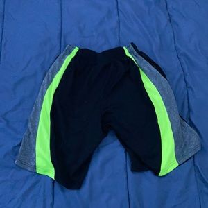 Black And Neon Green Mens Shorts